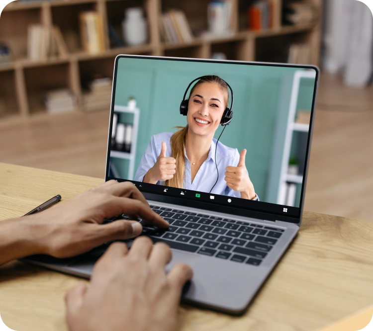 Reuniao online com um consultor Equipe Evidence